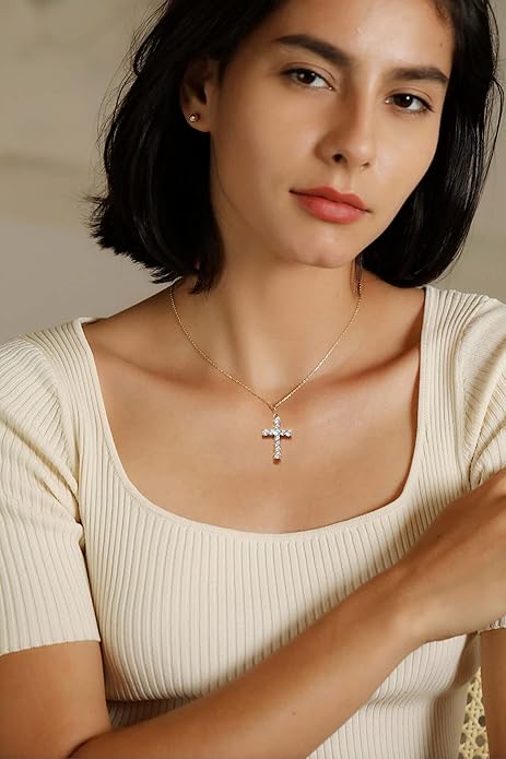 S.Leaf Cross Necklace for Women - Image 2