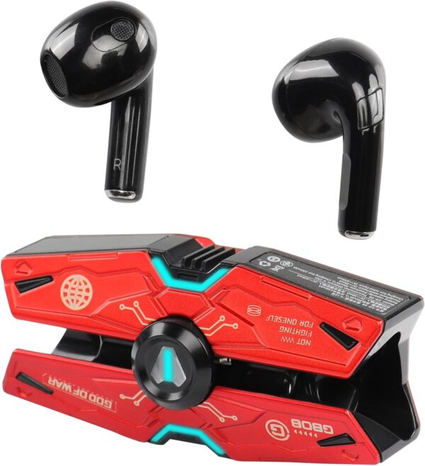 Red Earbuds with Charging Case LED - Image 2
