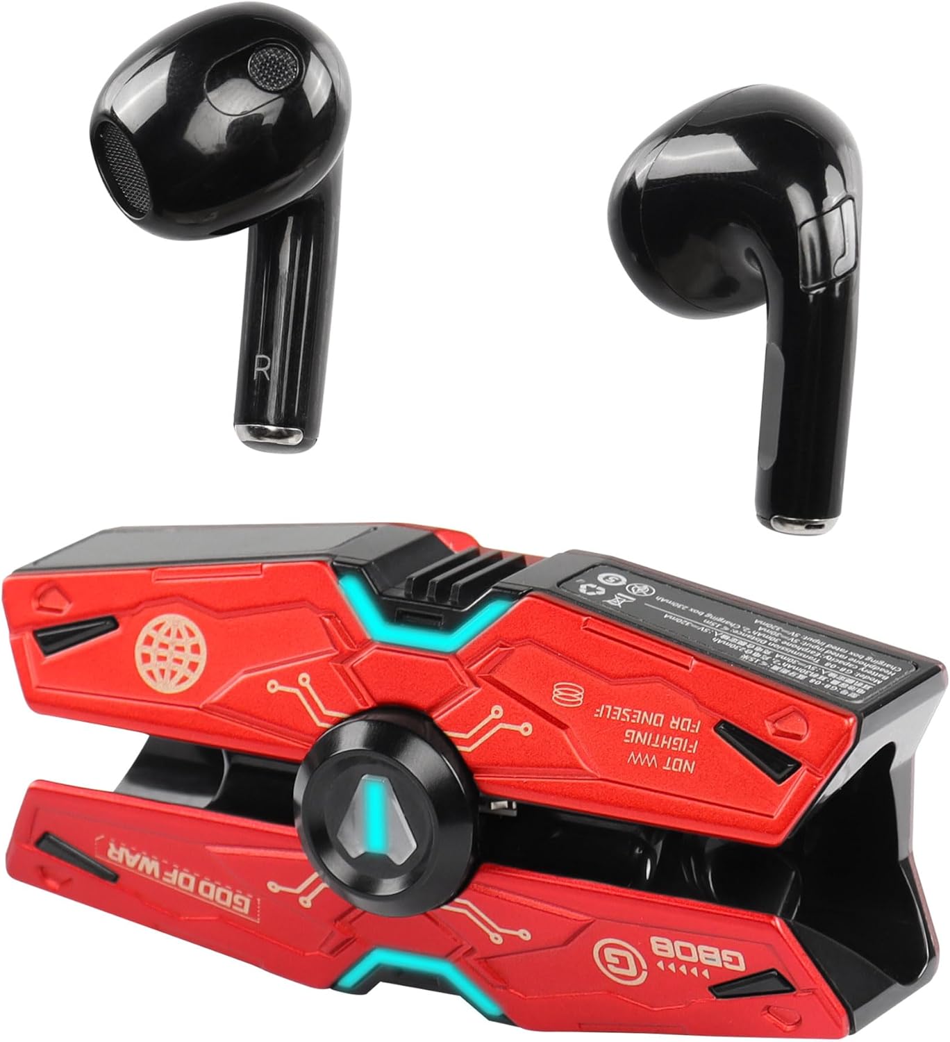 Red Earbuds with Charging Case LED - Image 2