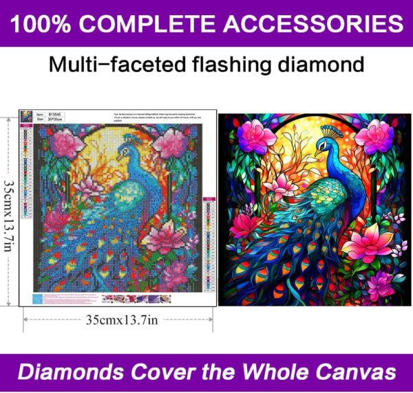 croshom Peacock Diamond Painting Kits for Adults - Image 3