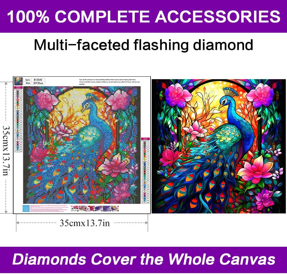 croshom Peacock Diamond Painting Kits for Adults - Image 3
