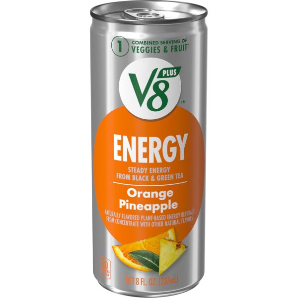 V8 +Energy Orange Pineapple Juice Energy Drink, 8 fl oz Can