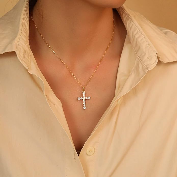 S.Leaf Cross Necklace for Women - Image 3