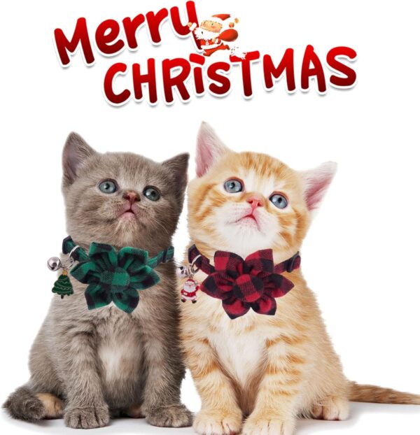 PTDECOR Christmas Cat Collars with Flower - Image 2