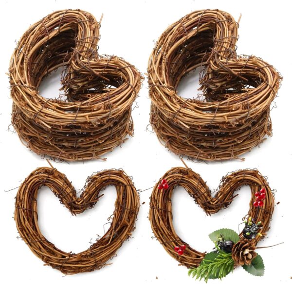 IY Crafts Natural Grapevine Heart Wreaths