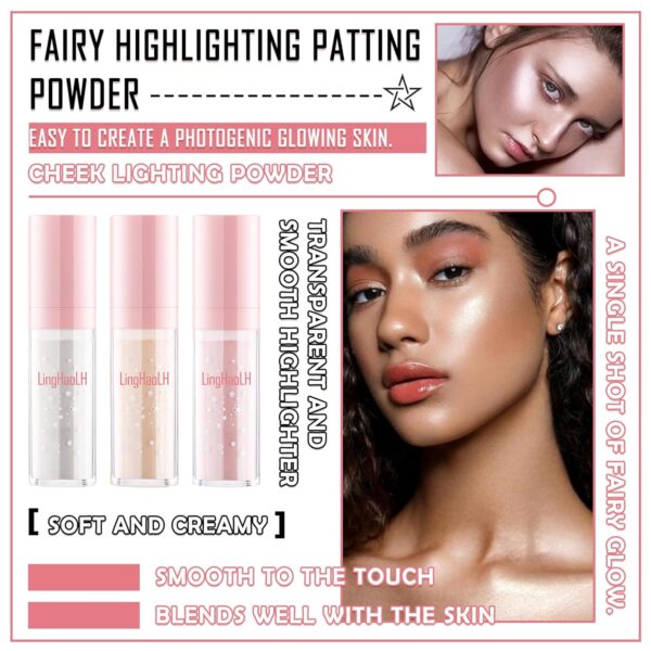 3 Colors Glitter Powder Highlighter Makeup - Image 2