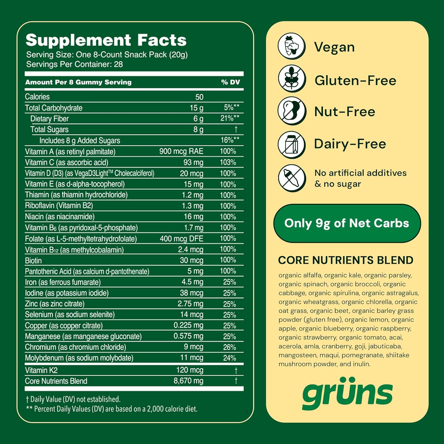 Gruns Adults Super Greens Gummies - Image 3